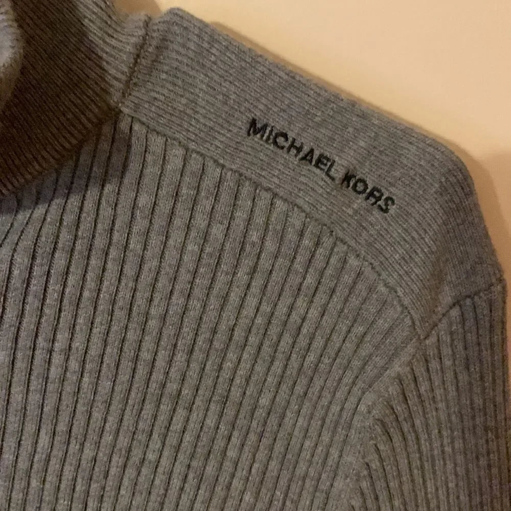 Michael Kors Resort 1 Ash Melange Sweater Mens Size S Knit 1/4 Zip Pullover